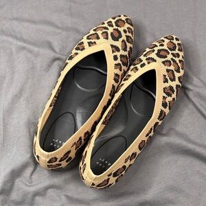 a new day Leopard-Print Knit Ballet Flats in Tan and Brown